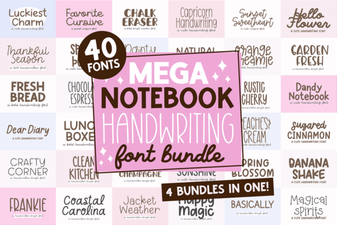 Mega Notebook Font Bundle: Design Your Handwritten Notes